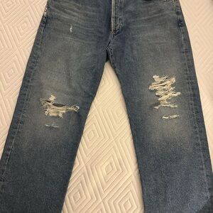 Citizens Of Humanity Blue Distressed Boyfriend Jeans